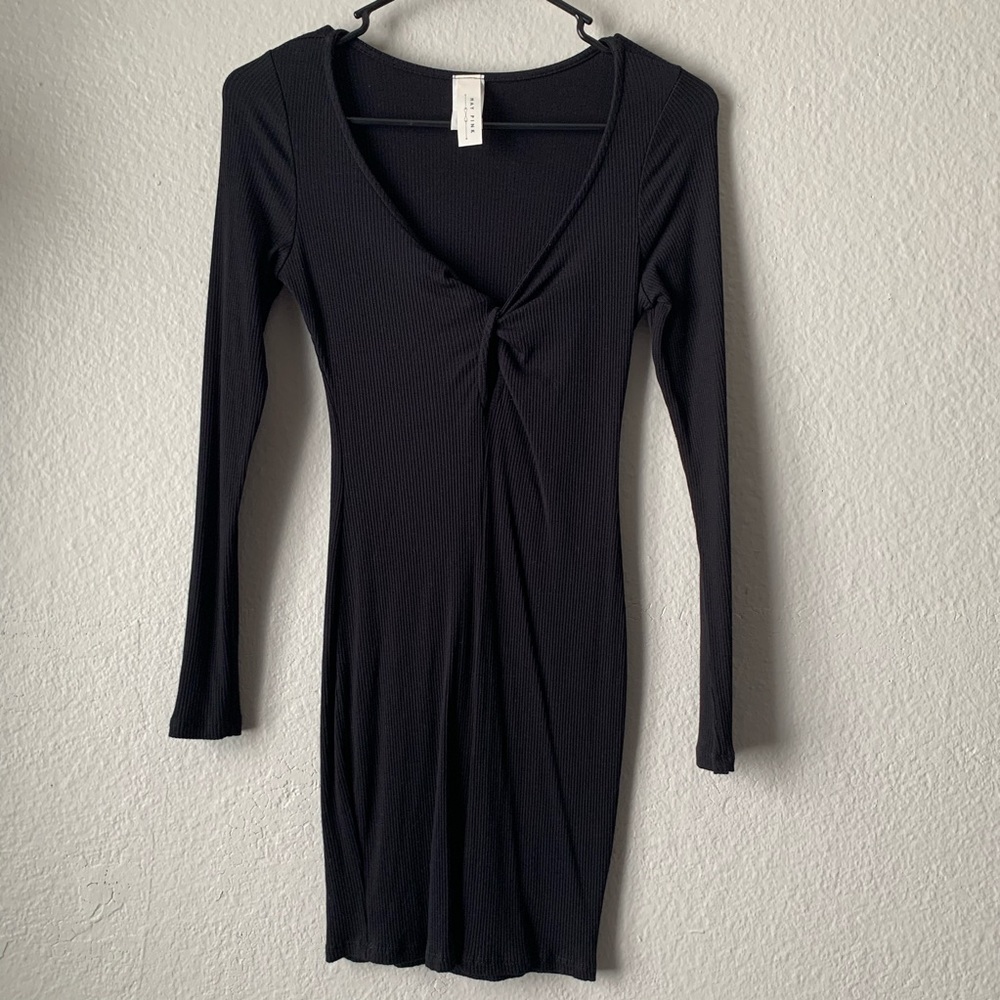 May Pink • Long sleeve Bodycon Mini Dress medium